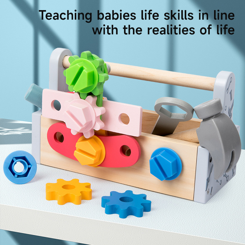 Gardening Tools For Kids - Children Toolbox Wooden Toys DIY Screw