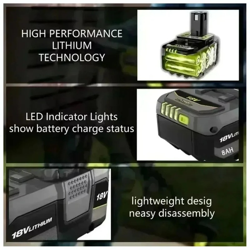 RYOBI 18V Battery 8.0Ah Large‑ - Gardening Tools Ryobi ulasan dan harga