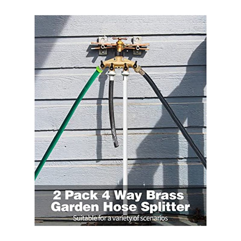 ABNQ 4 Way Brass Hose Splitter - Gardening Tools Yellow ulasan dan harga
