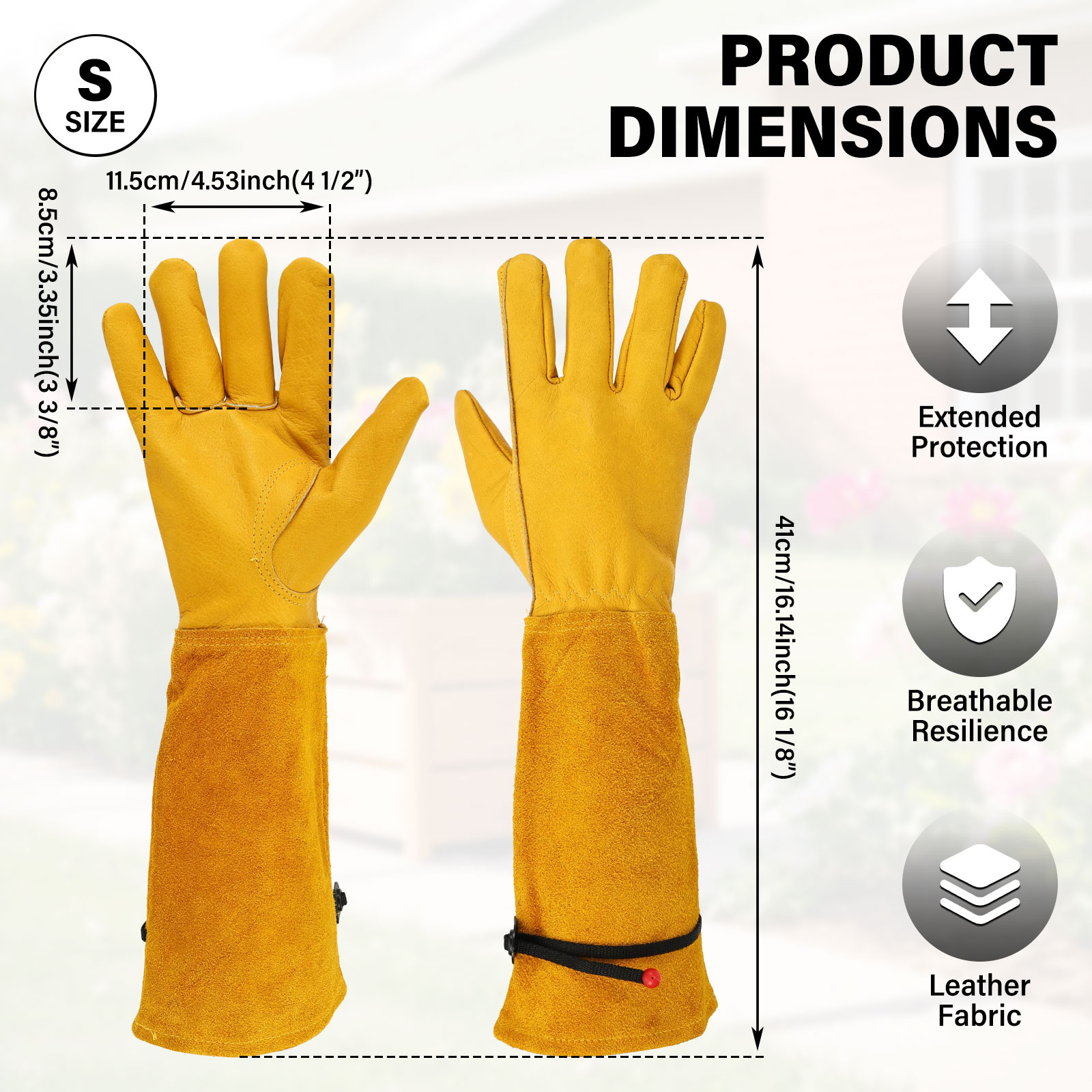 Long Gardening Gloves Leather  - Garden Gloves Thorn Proof ulasan dan harga