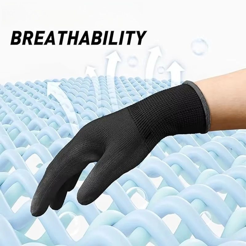 6/12/18PCS Black PU Coating Gl - Garden Gloves Thorn Proof ulasan dan harga